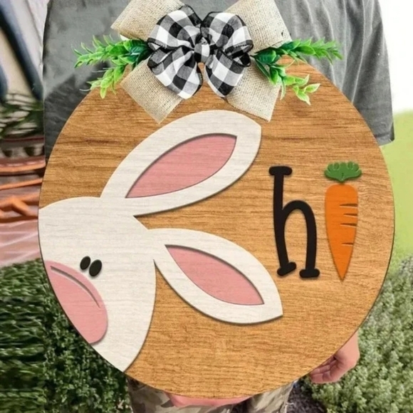 Handmade Easter "hi" Door Sign - Picture 3 of 3